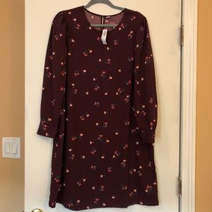NWT Old Navy XL Ditsy Floral Maroon Dress
